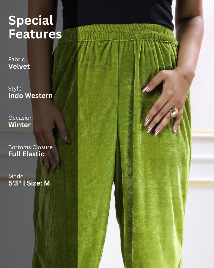 Sap Green Velvet Bottoms
