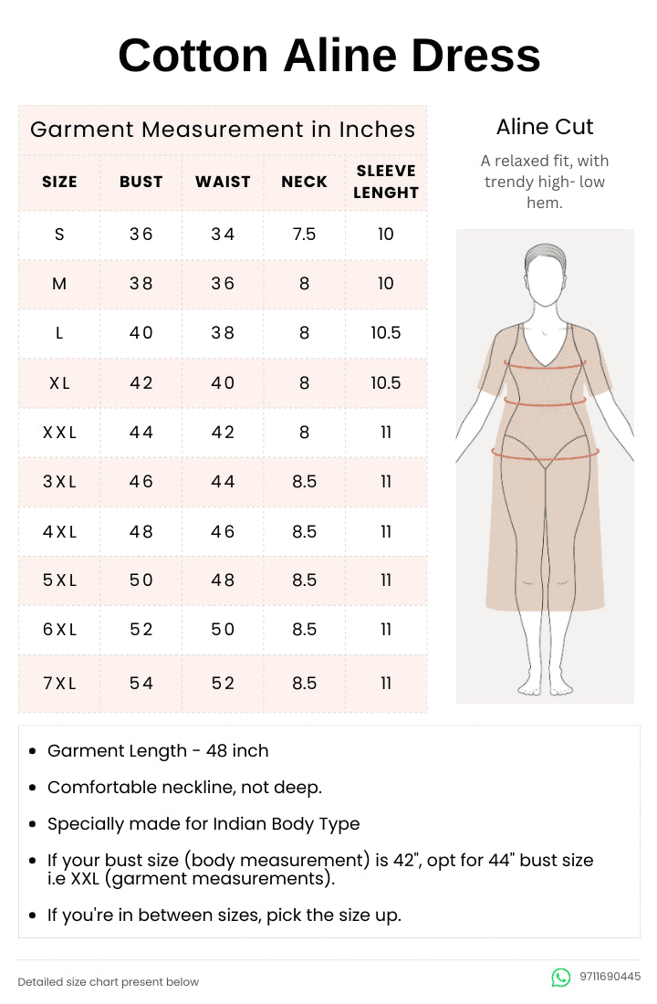 Black Cotton A-line Dress