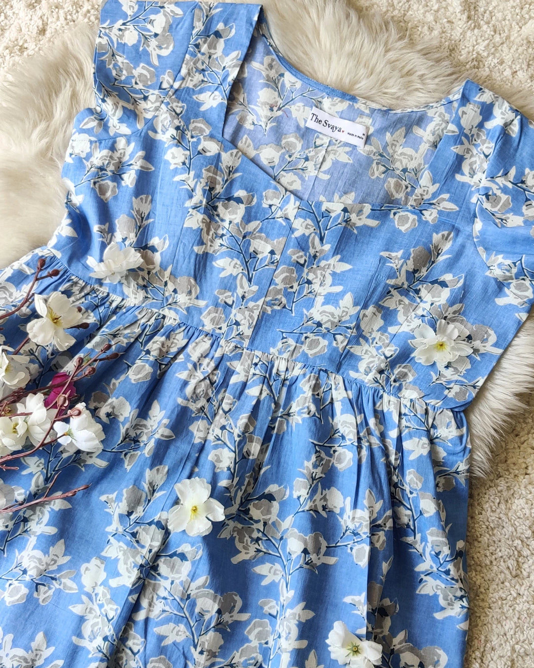 Lapis Blue Women's Long Top For Summer