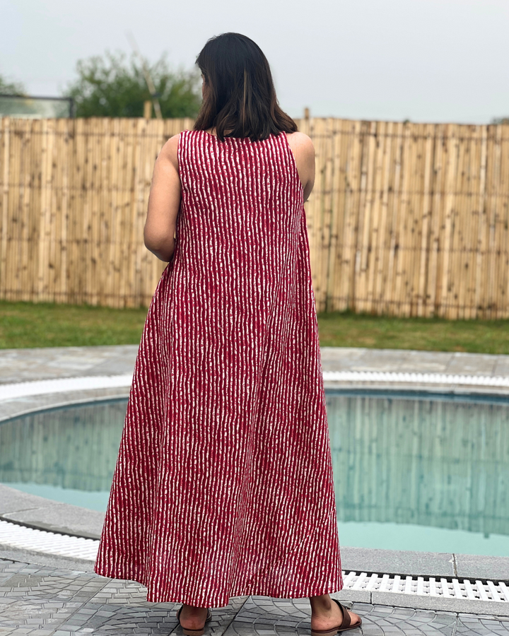 Lehariya Cherry Red Dress