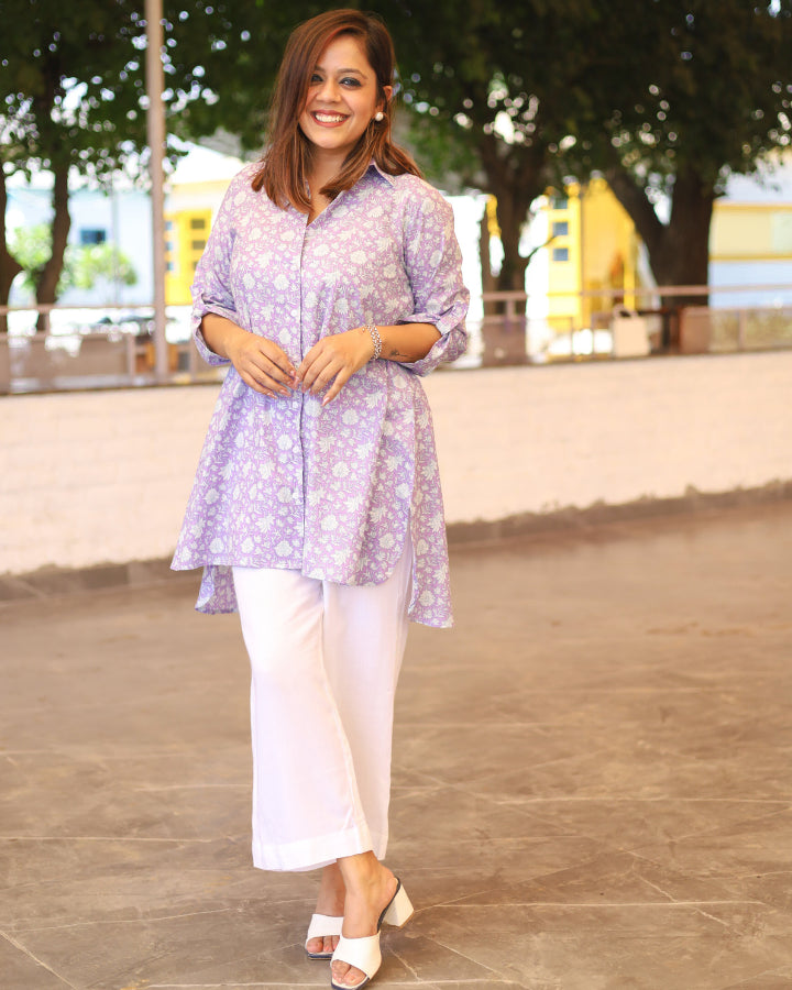 Lilac Aline Cotton Shirt – The Svaya
