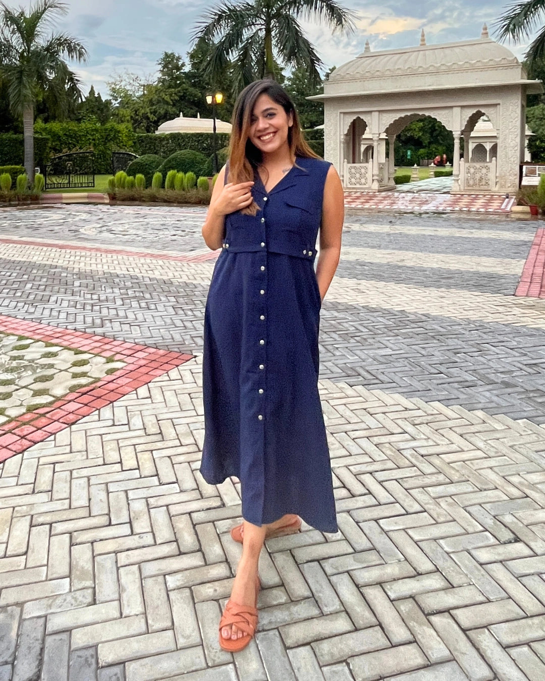 womens navy blue shirt dress Sleeveless Midi for Women – The Svaya Sage Green Dresses - occasion-family-photos The 3/4 sleeves can Mens Size:15.0 D