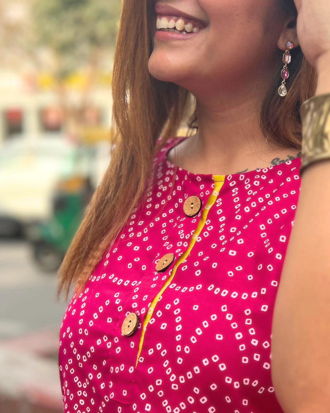 Pink Bandhani Cotton Coord Set