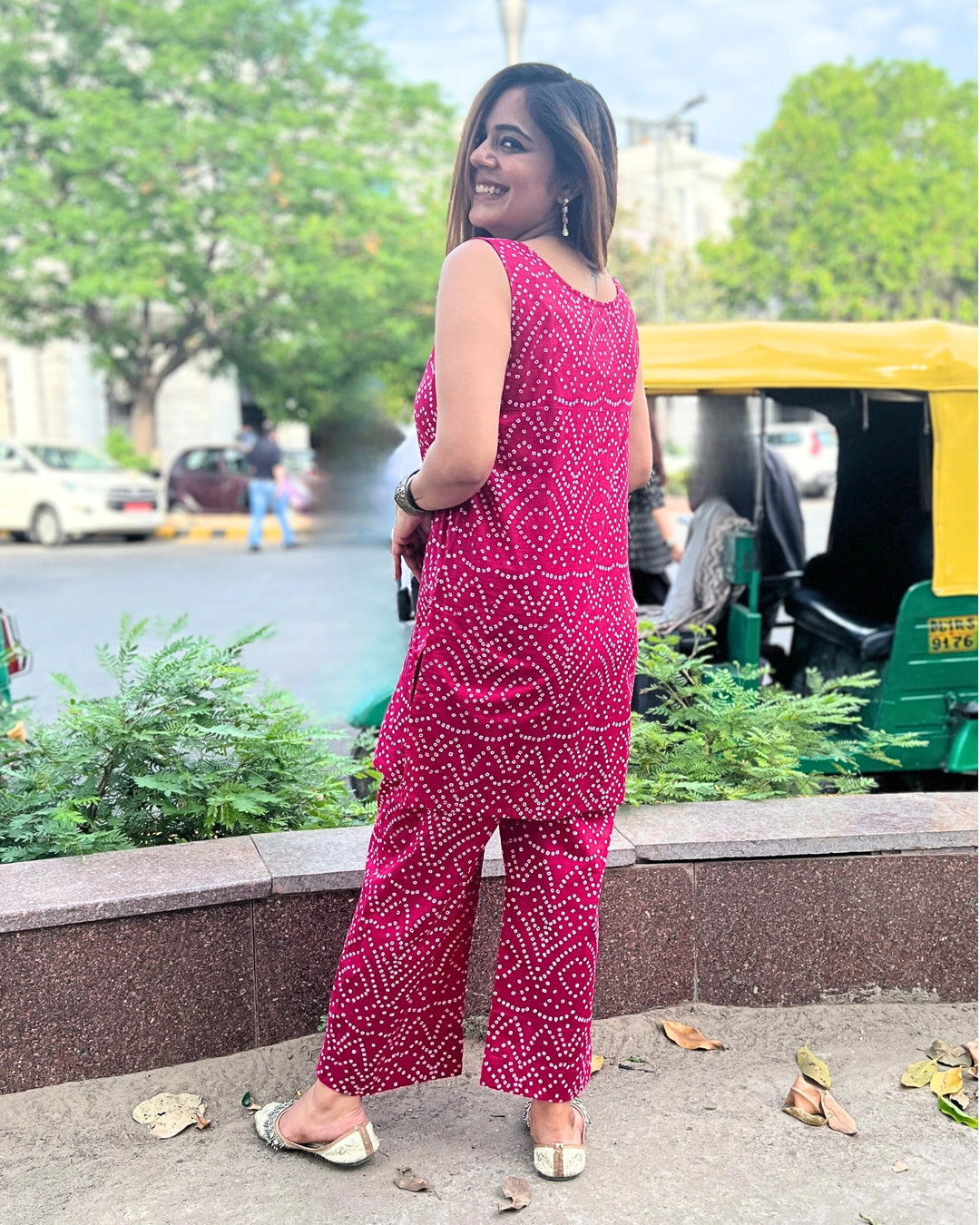 Pink Bandhani Cotton Coord Set