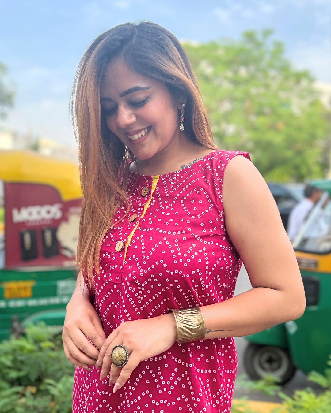 Pink Bandhani Cotton Coord Set