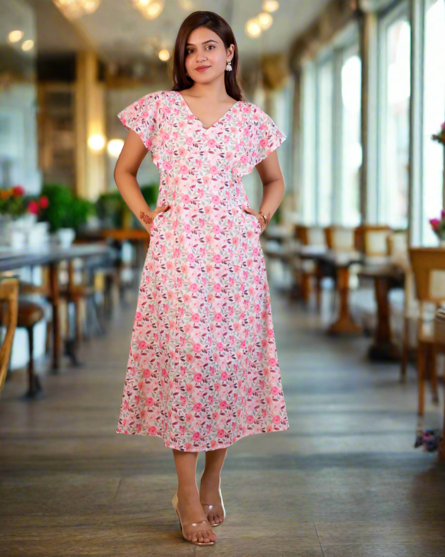 Purple Blush Schiffli Aline Cotton Dress