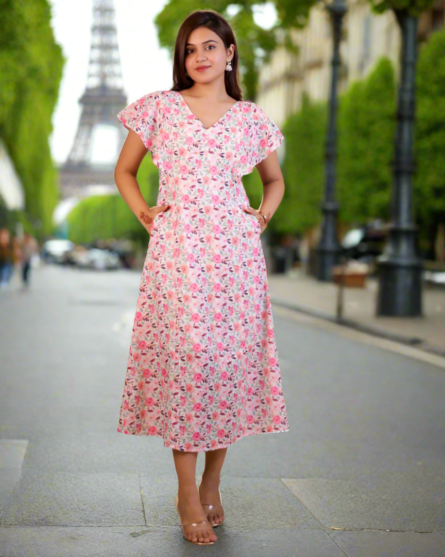 Purple Blush Schiffli Aline Cotton Dress
