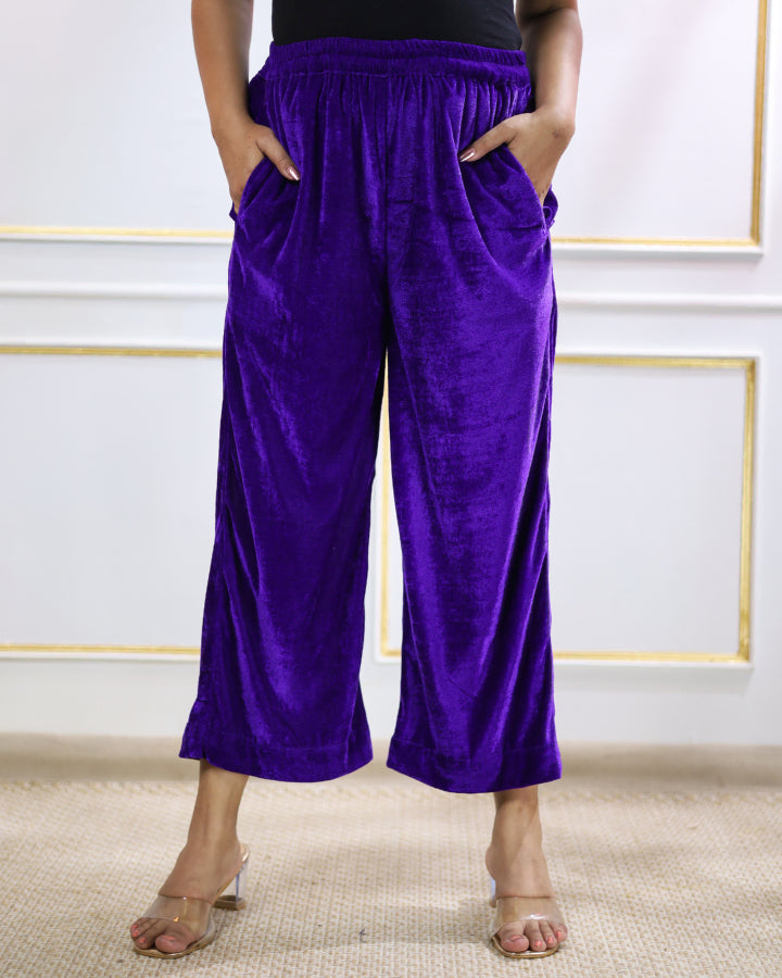 Violet Velvet Cropped Culottes
