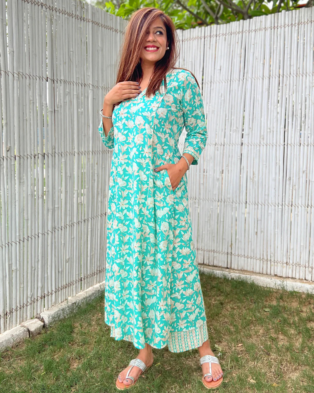 Turquoise Blue Aline Cotton Kurta Set of 2 – The Svaya