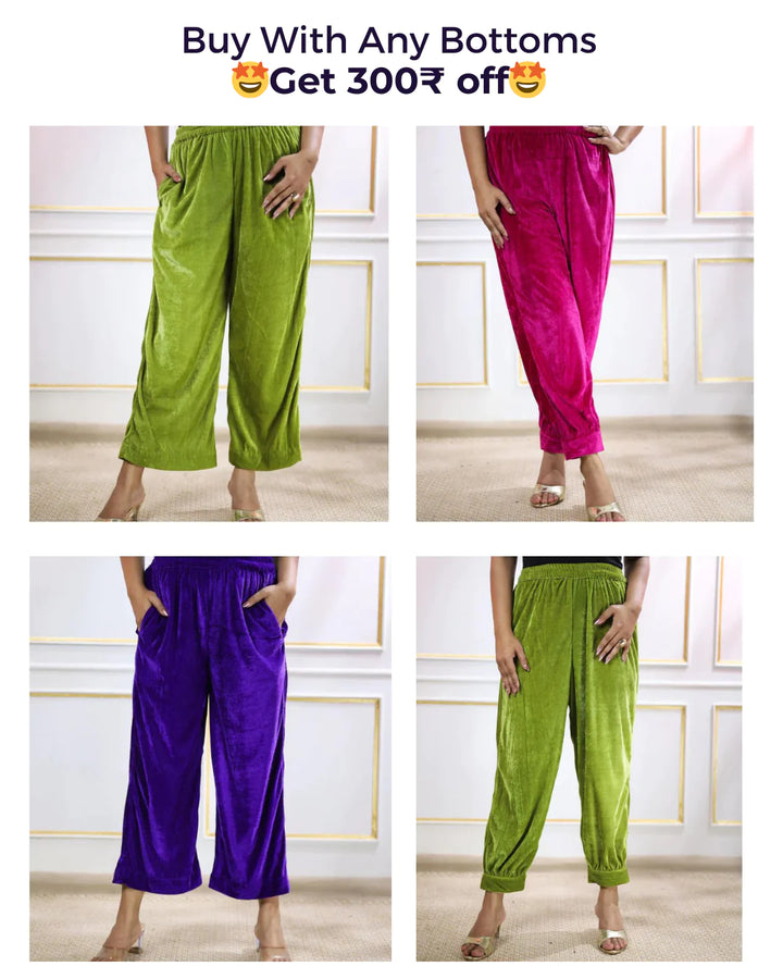 Sap Green Velvet Slit Kurta