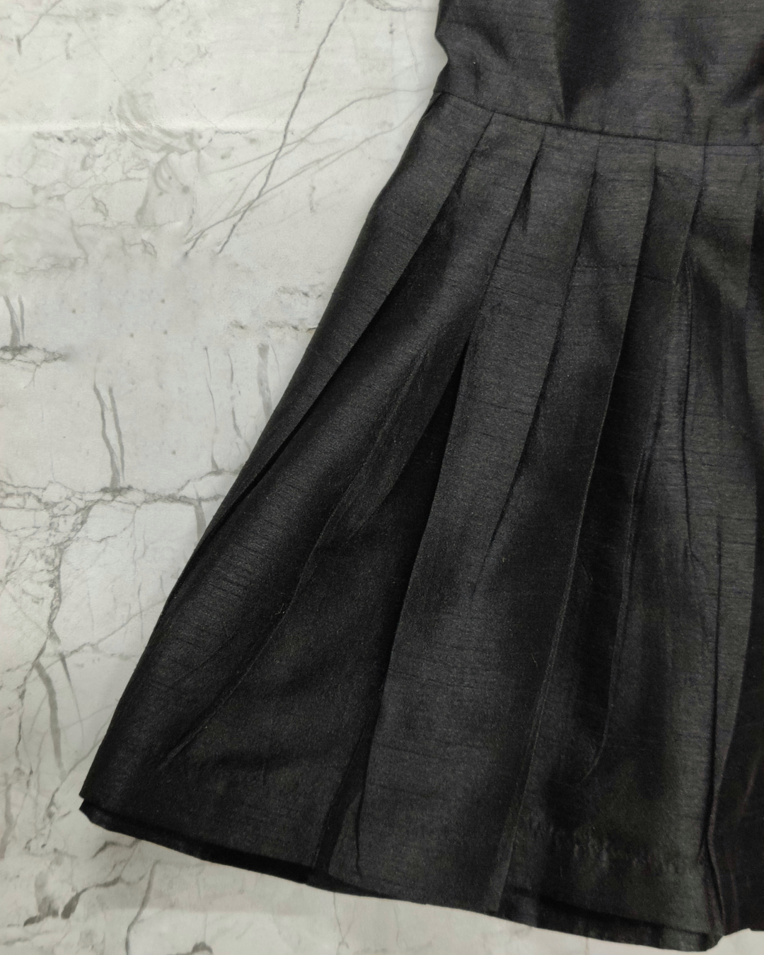 Black Silk Pleated Pants