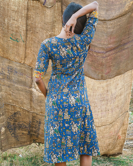 Shop this elegant kalamkari dress from thesvaya
