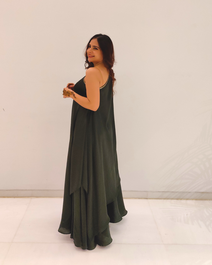 A free flowing aline kaftan dress kurta & a skirt set