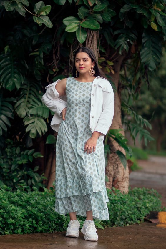 Women's Mint Tiered Long Dress