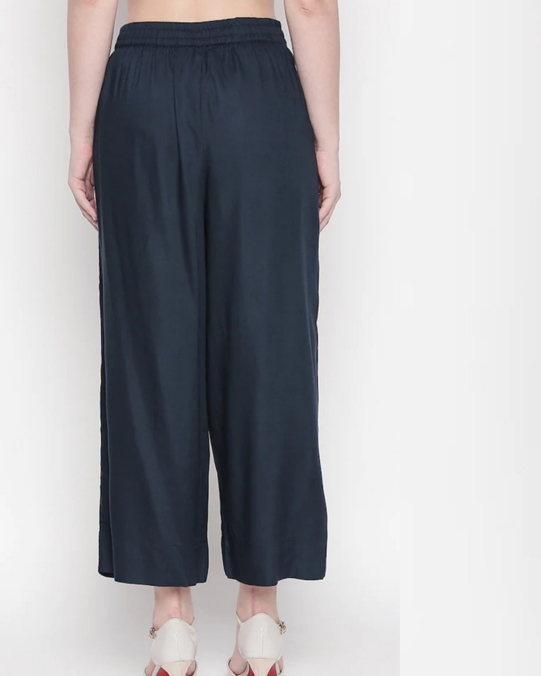 Cotton Blend Black Palazzo