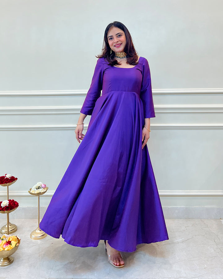 Purple Silk Swirl-Worthy Long Dress