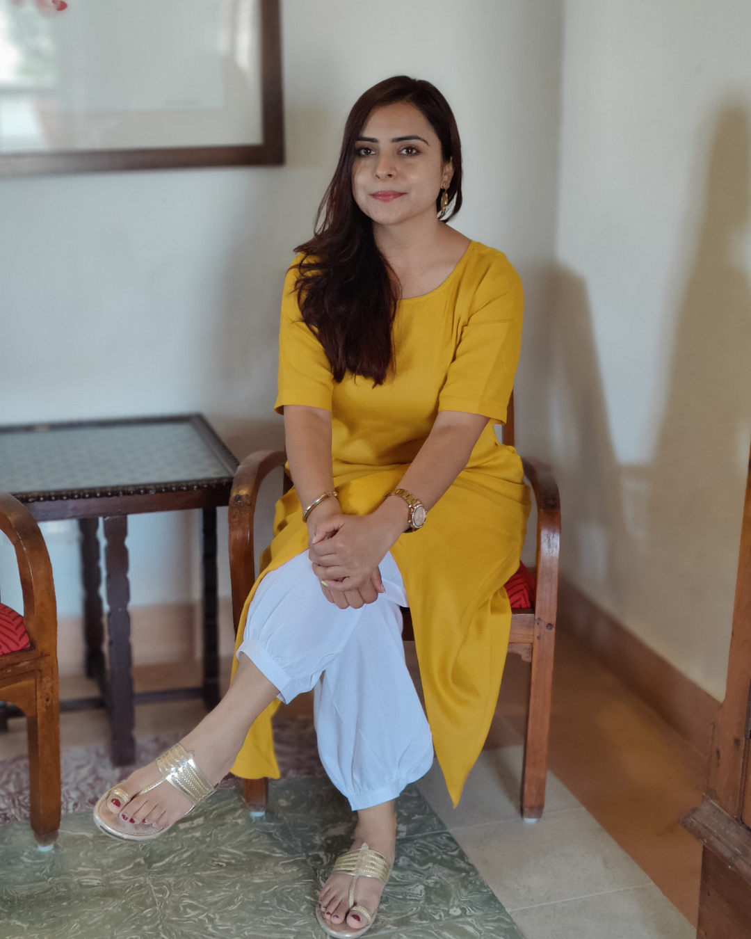 White Narrow Hem Bottoms For Women in Cotton Blend