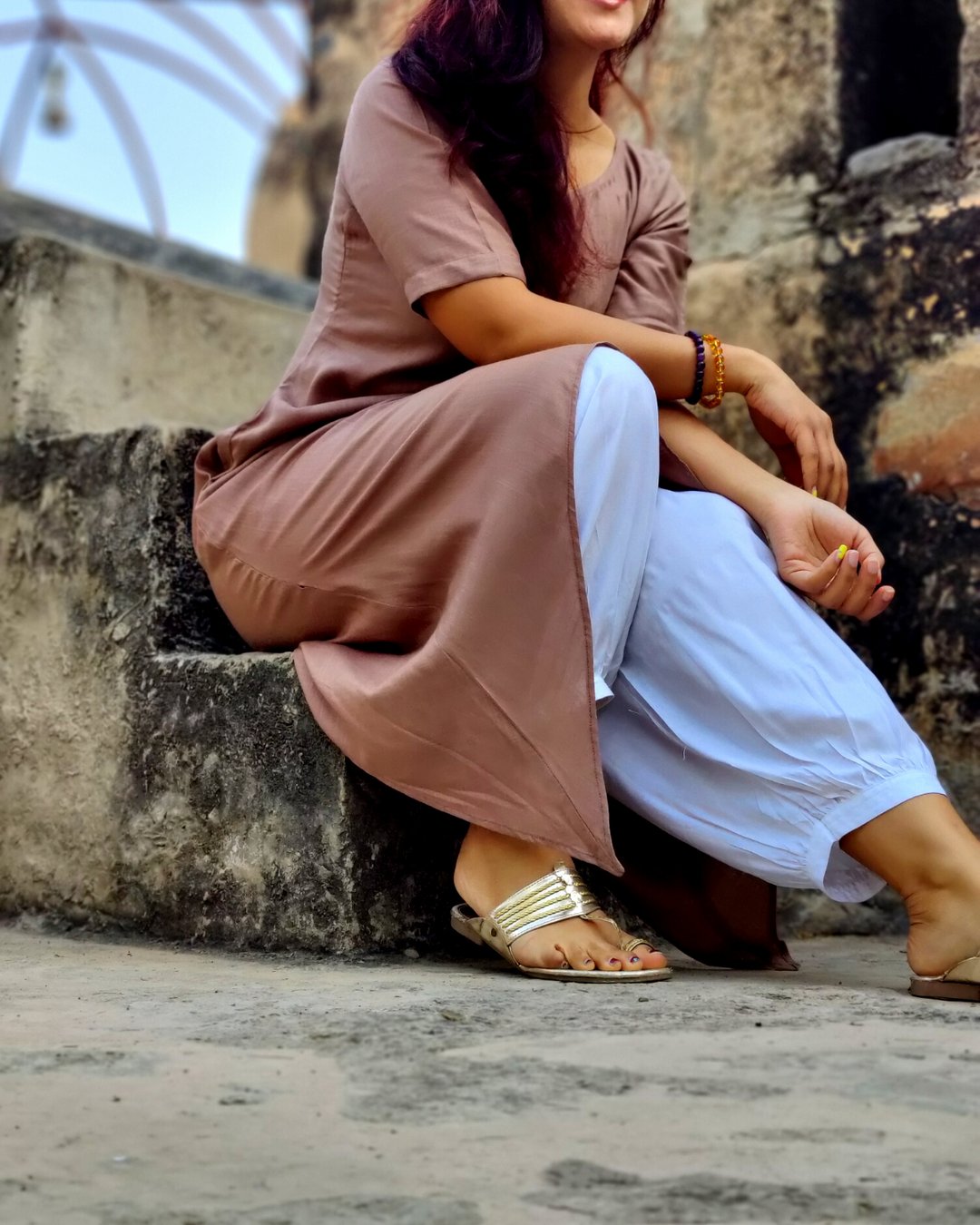 White Bottoms With Narrow Hem