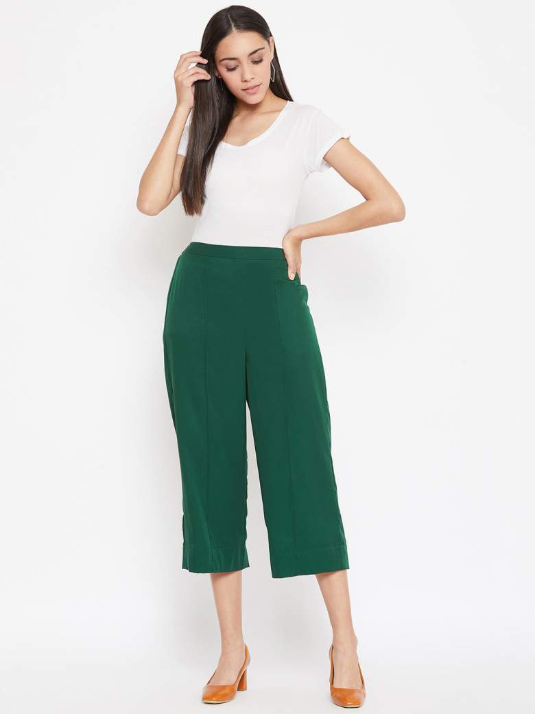 Women's dark green culottes
