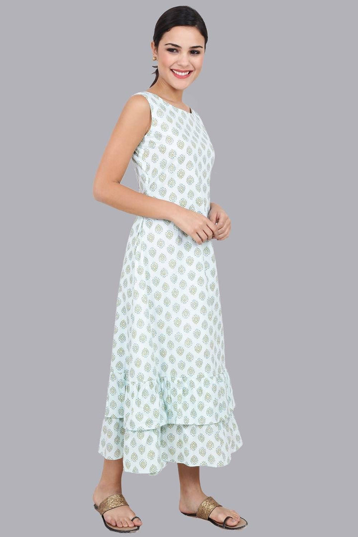 Women's Mint Tiered Long Dress