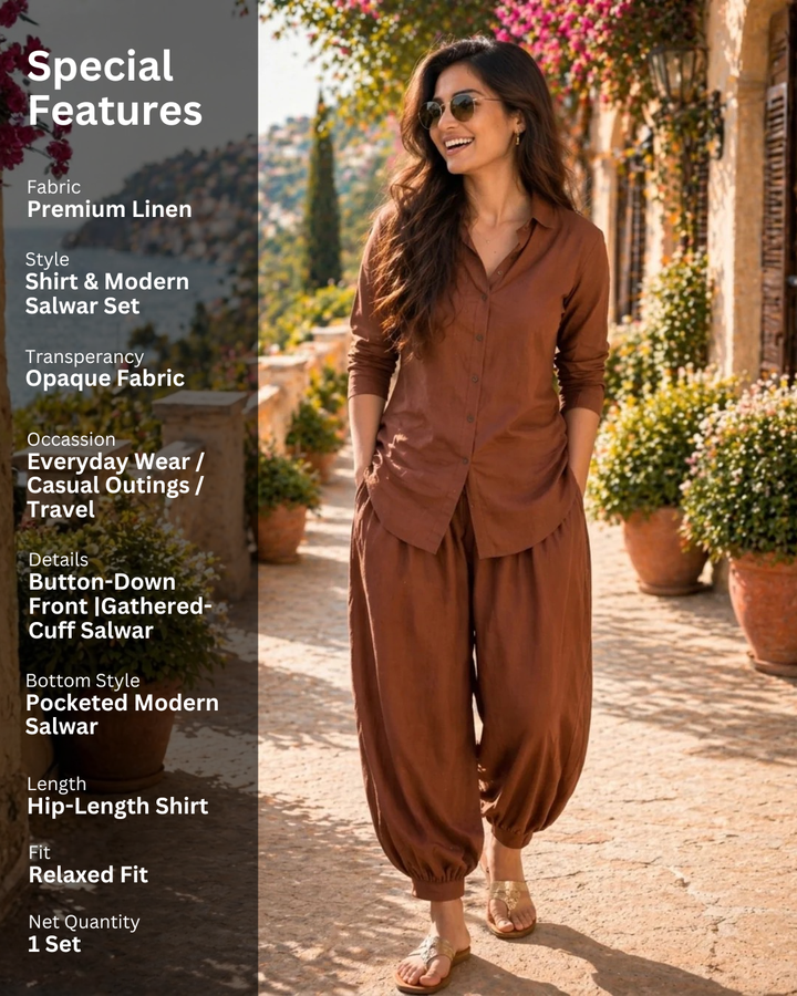 Sun-Kissed Women's Shirt With Modern Salwar