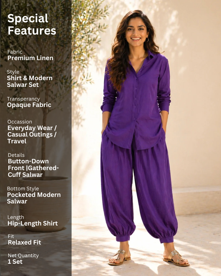 Pretty Purple Shirt With Modern Salwar