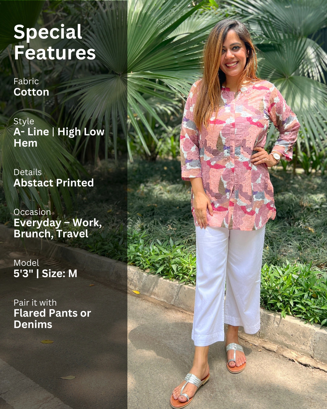 Abstract Print Cotton Shirt For Women
