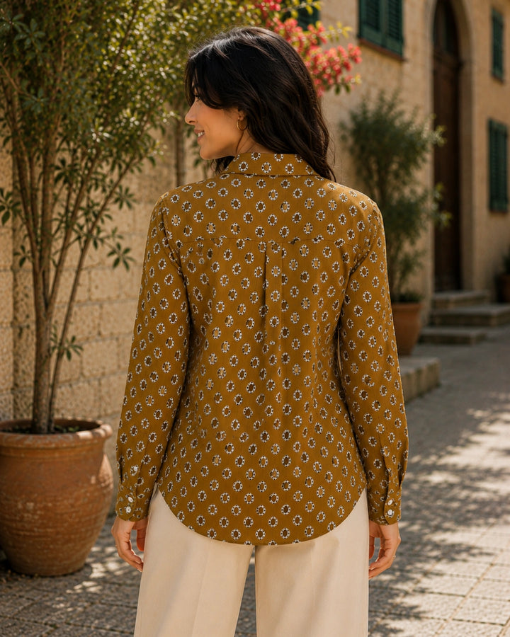Amber Motif Casual Cotton Shirt For Women's