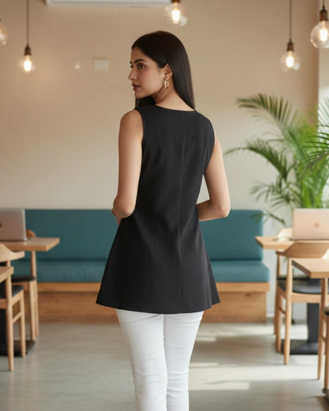 Power Blazer Crepe Top For Women