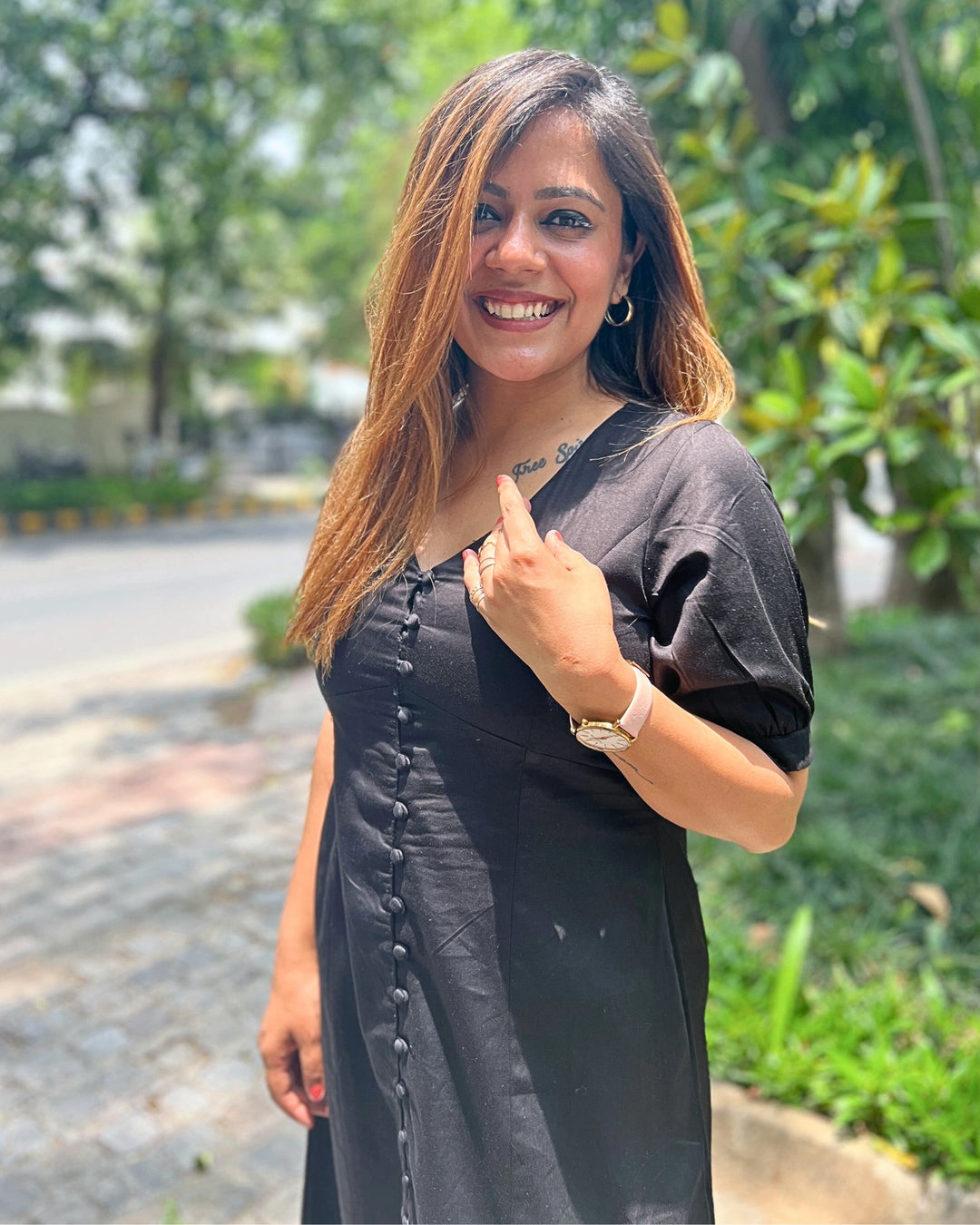 Black Cotton A-Line Dress for Women – The Svaya Black Cotton A-Line Dress for Women – The Svaya