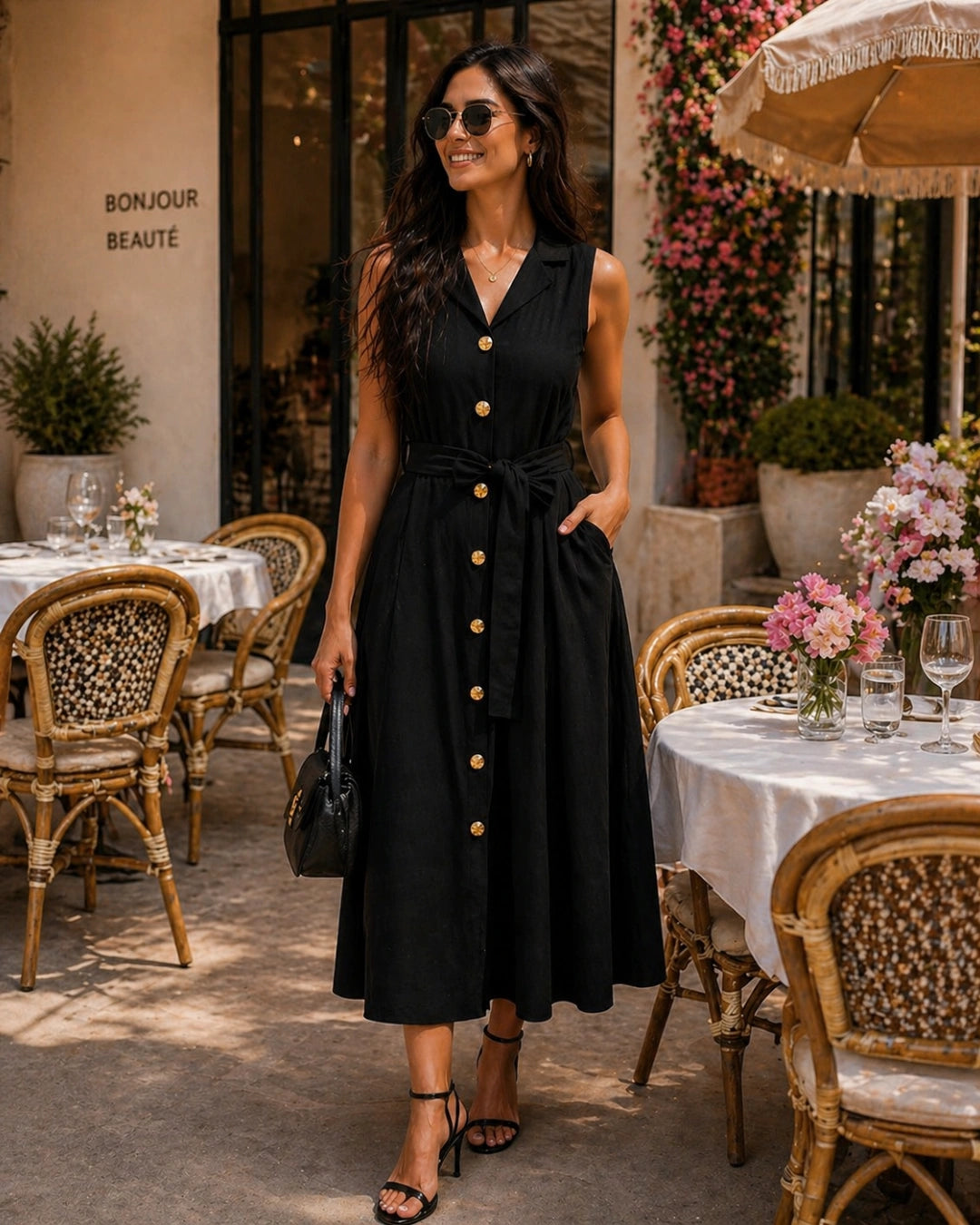 Black For The Win Summer Linen Dress The Svaya Black For The Win Summer Linen Dress The Svaya