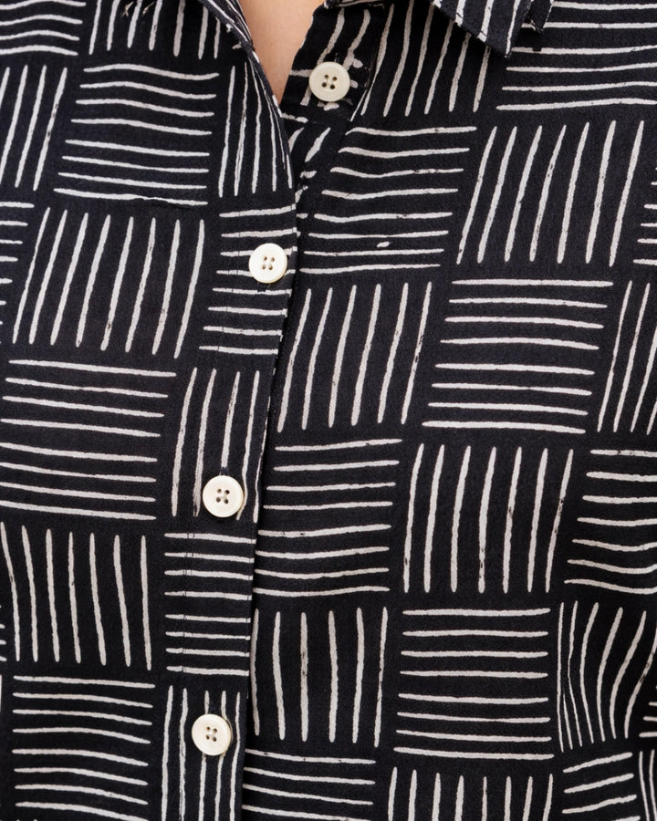 Black Square Cotton Classic Shirt