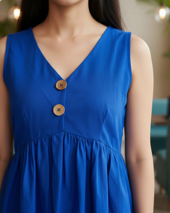 Bold Blue Crepe Made to Chill Top For Women