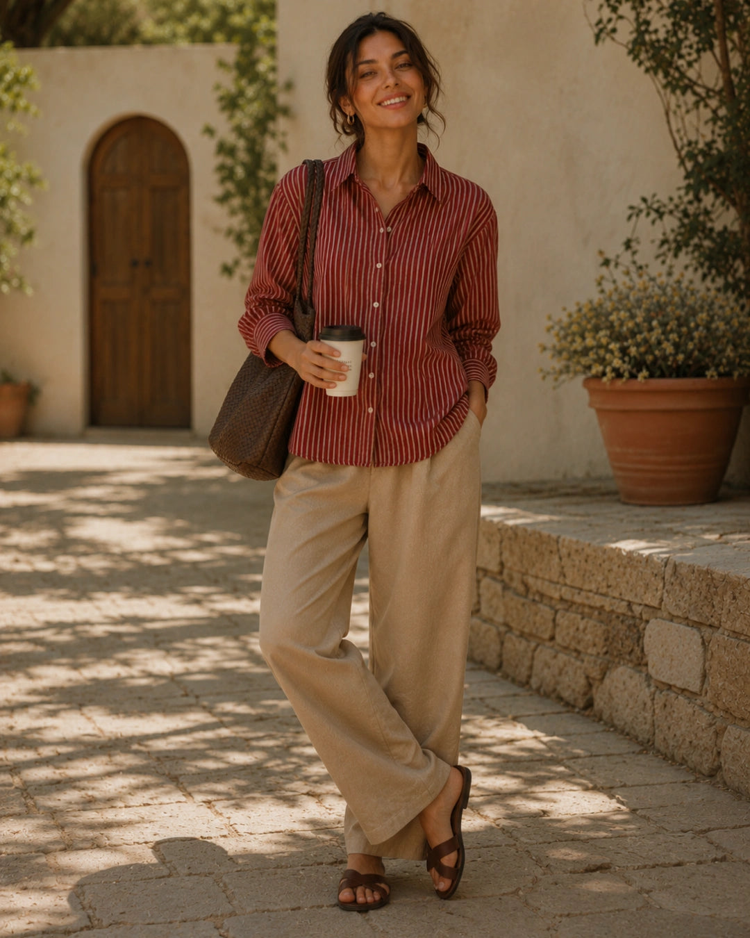 Brickwood Stripe Cotton Shirt For Women's