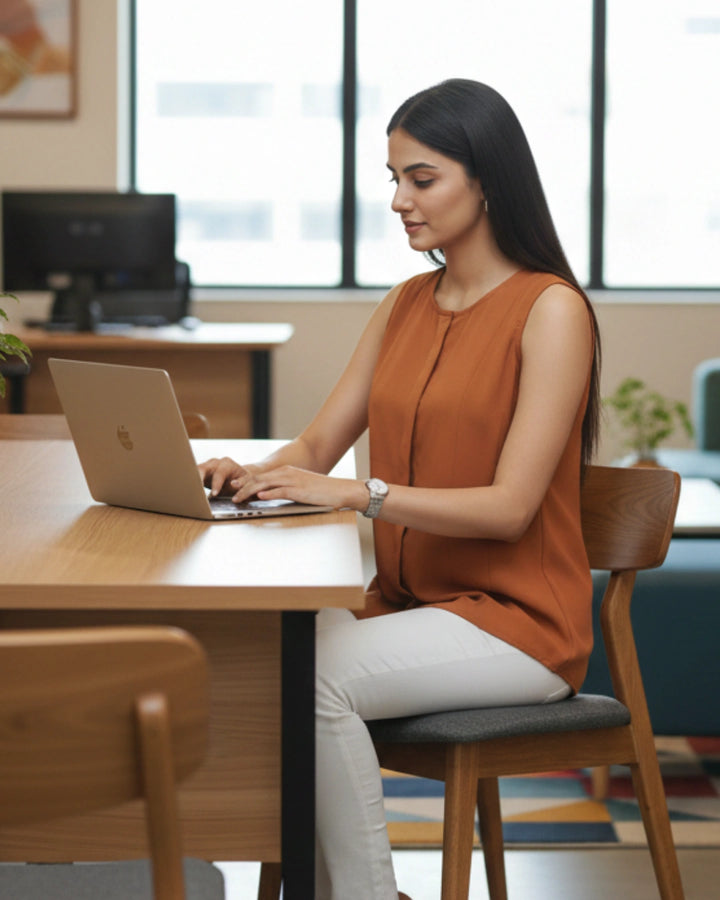 Brunt Orange Oh-So-Serious! Top For Women