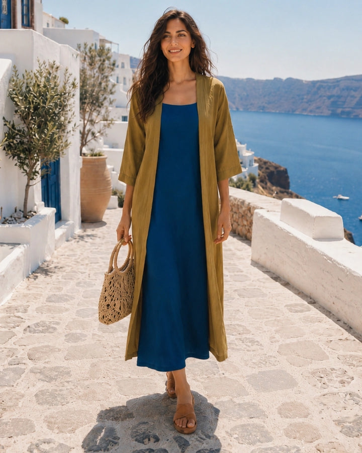 Chin Coastal Strappy Dress with Jacket for Women