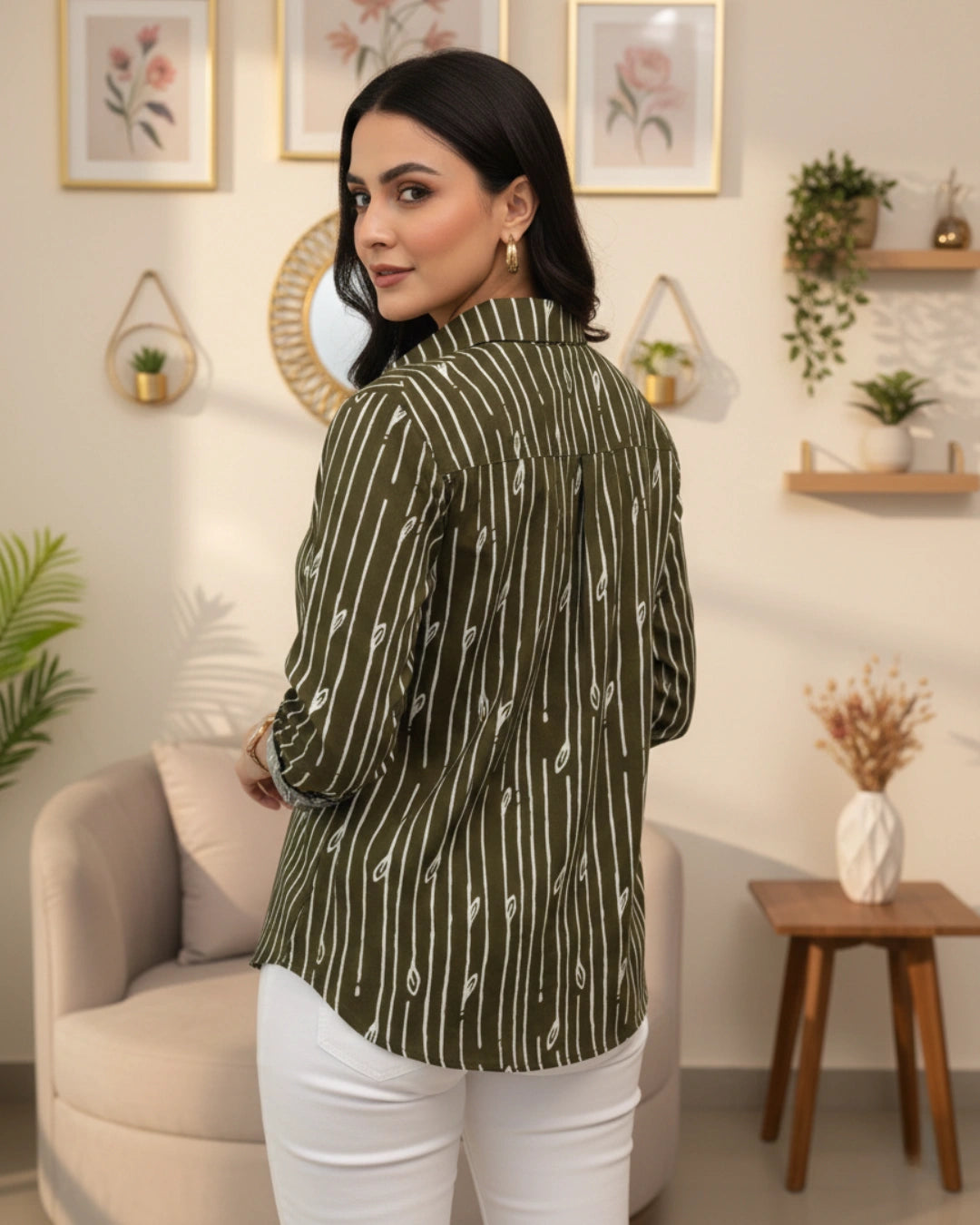 Spanish Olives Women's Cotton Shirt For Women