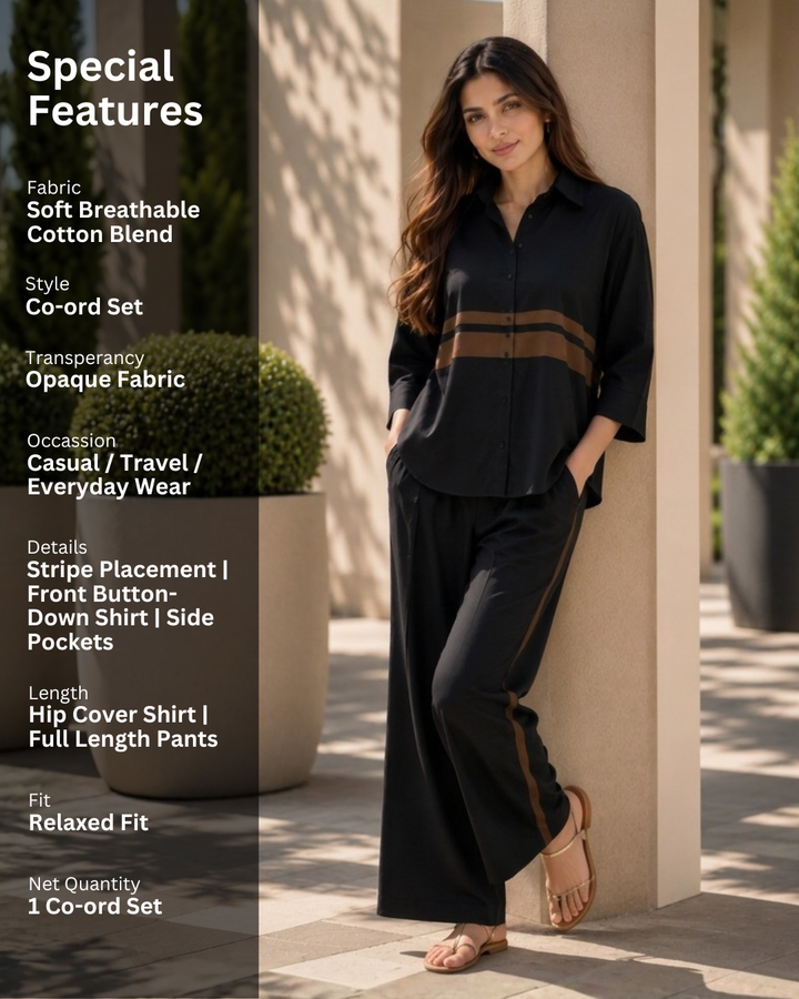 Classic Urban Black Co-ord Set For Women