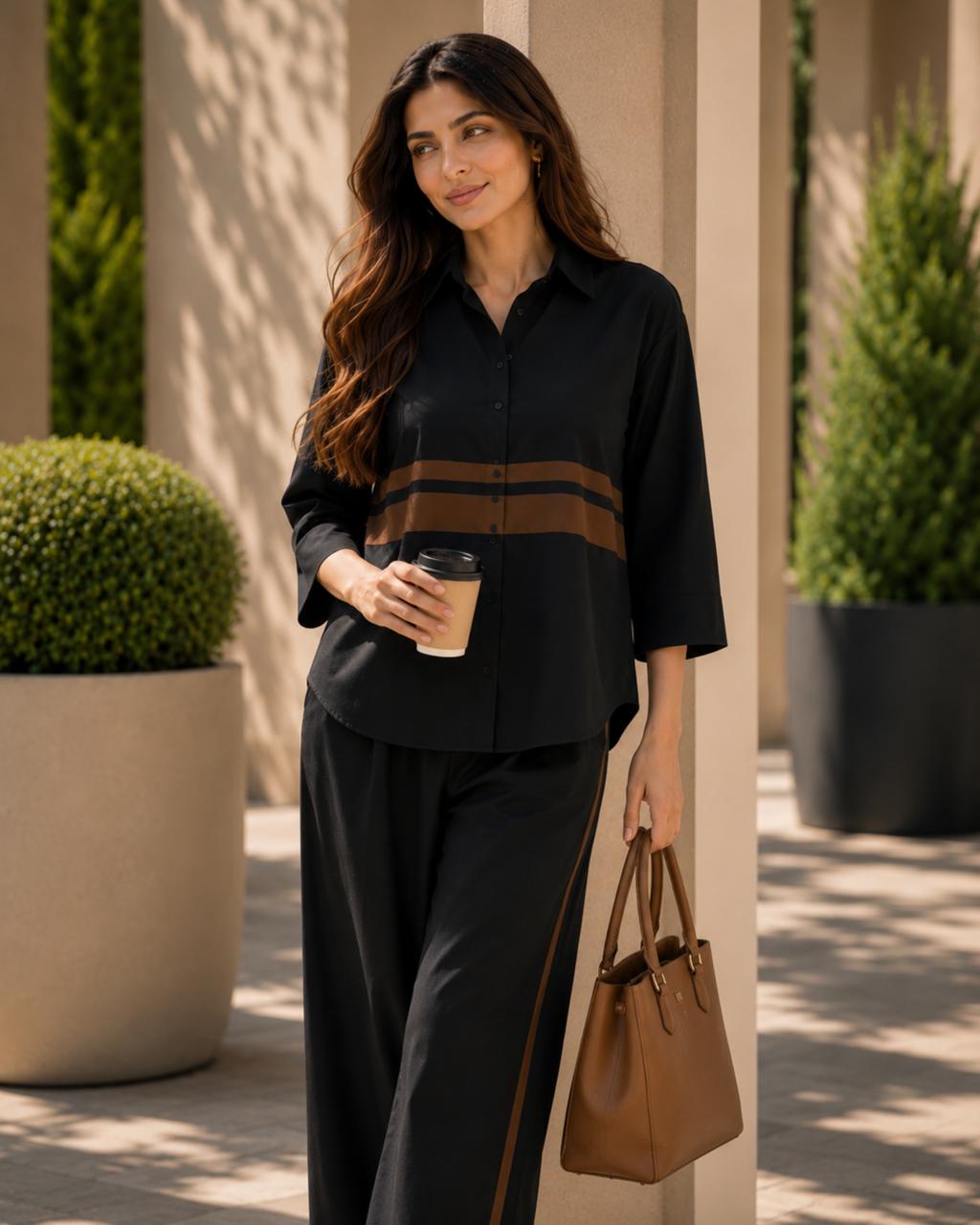 Classic Urban Black Co-ord Set For Women