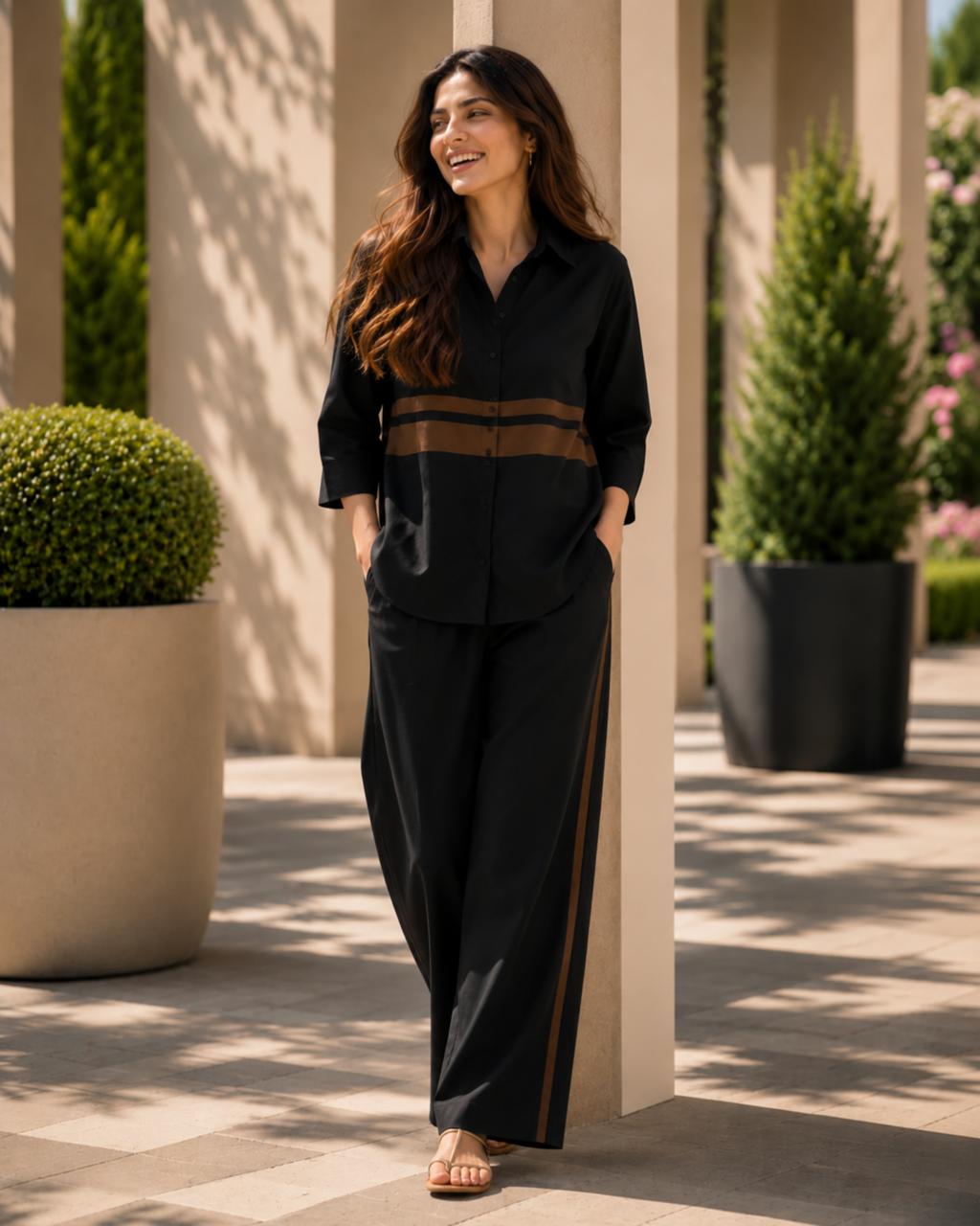 Classic Urban Black Co-ord Set For Women