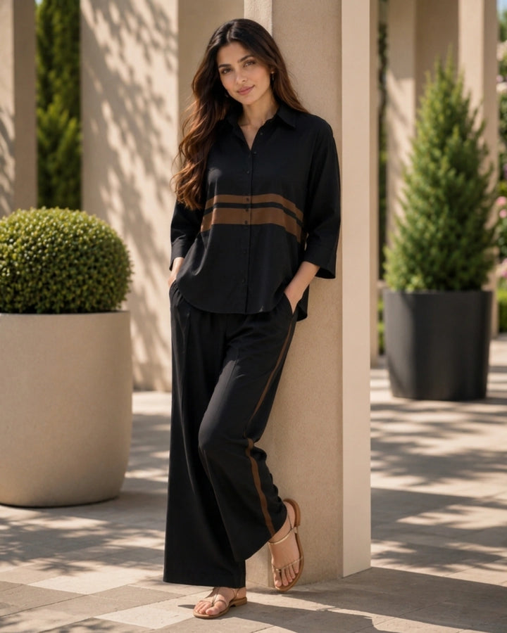 Classic Urban Black Co-ord Set For Women