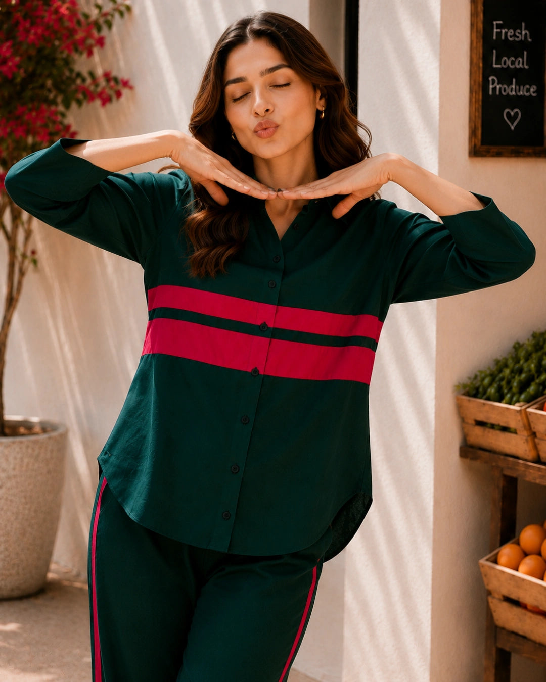 Classic Urban Evergreen Co-ord Set For Women