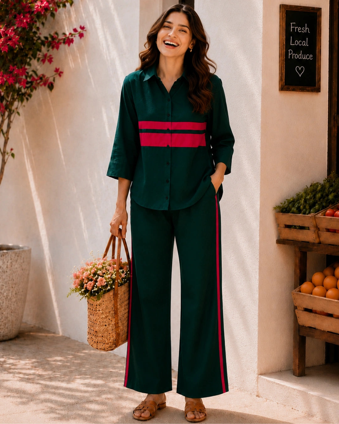 Classic Urban Evergreen Co-ord Set For Women