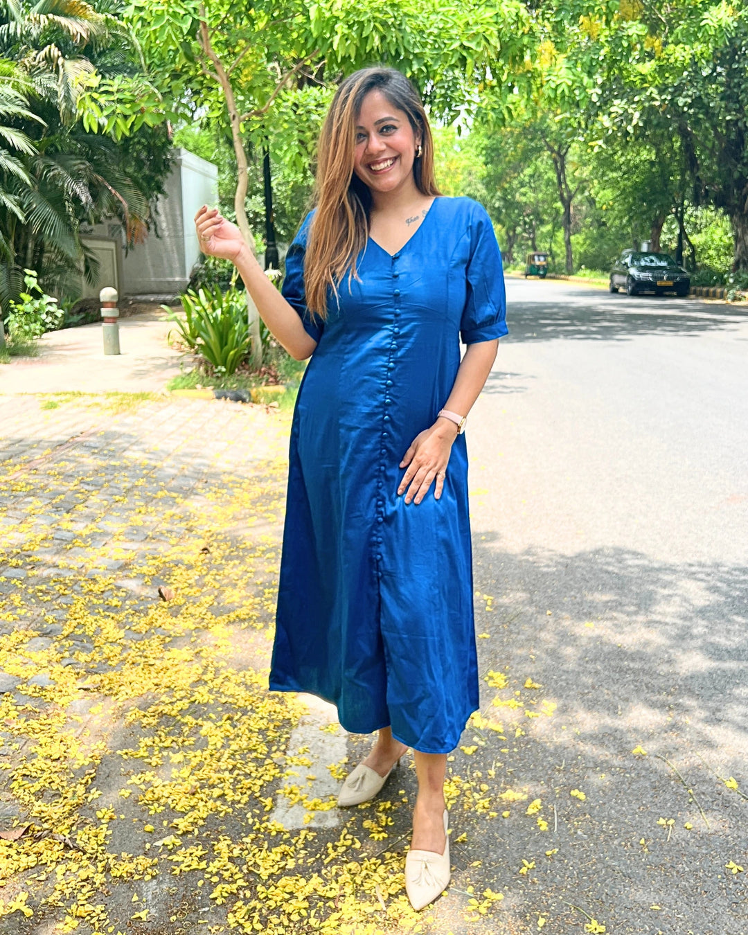 cobalt blue cut out dress ASOS DESIGN slinky cut out maxi dress in cobalt blue