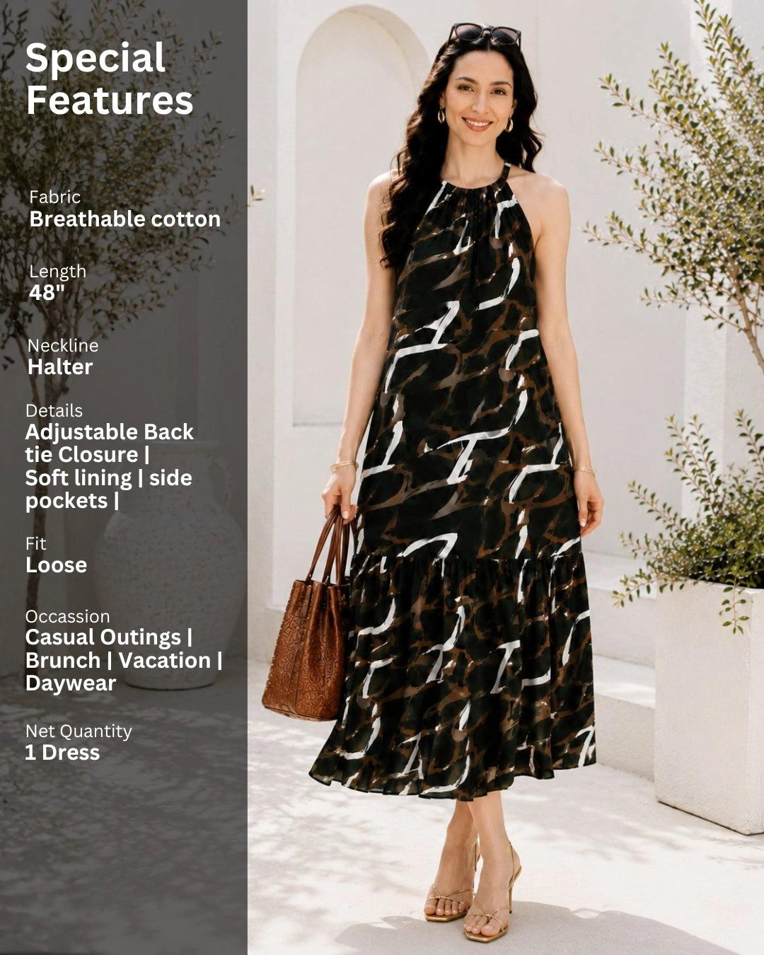 Cocoa Crush Back Tie Dress For Women