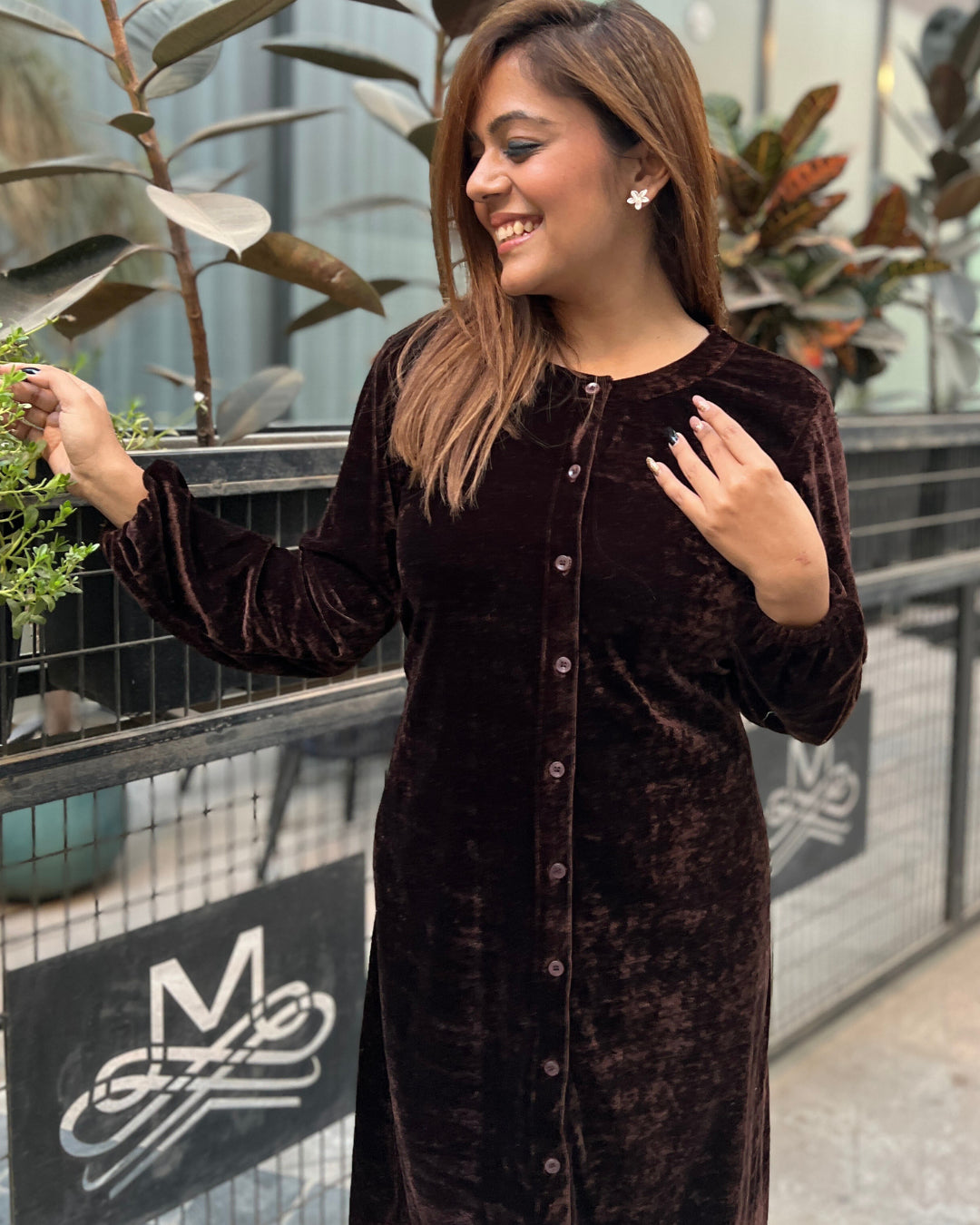 Cocoa Brown Velvet Shirt Dress – The Svaya Cocoa Brown Velvet Shirt Dress – The Svaya