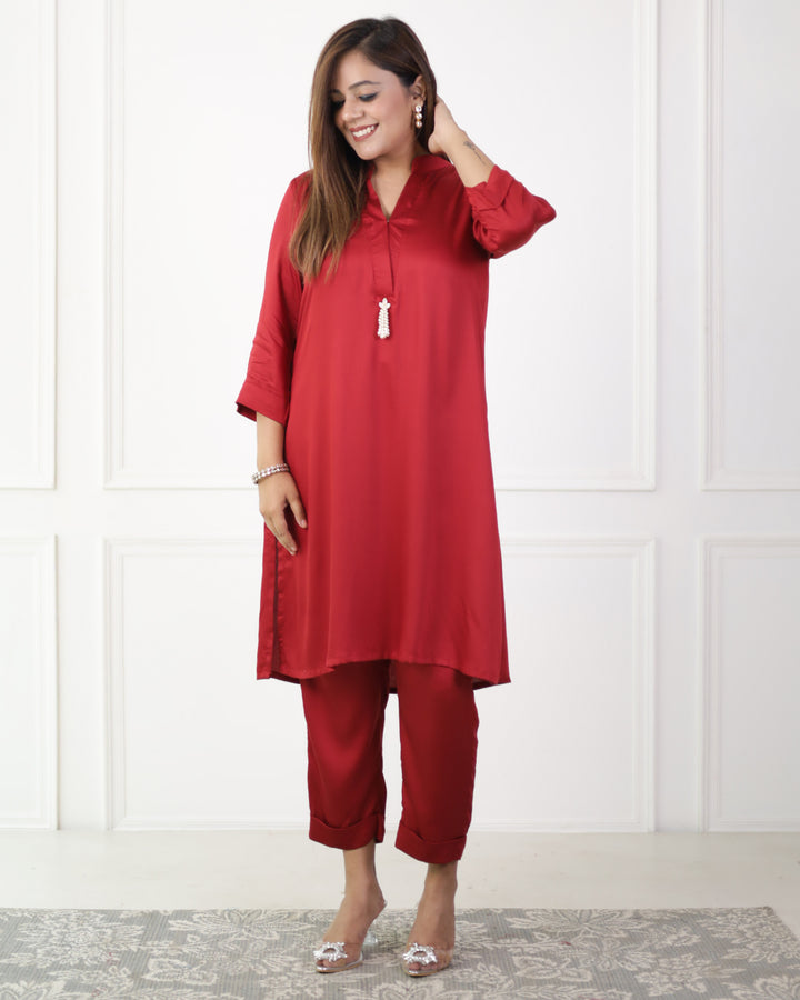 Crimson Red Modal Kurta Set of 2