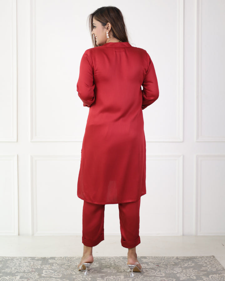 Crimson Red Modal Kurta Set of 2