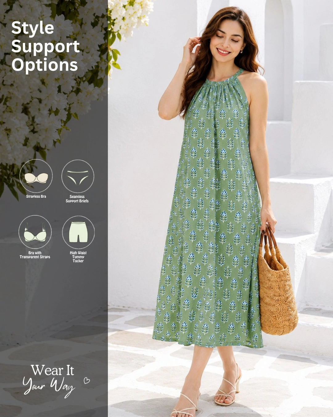 Daisy Bloom Halter Dress For Women