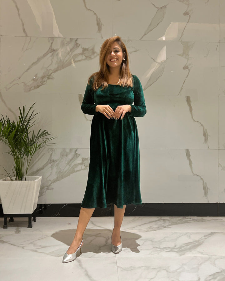 Evergreen Luxurious Velvet Dress